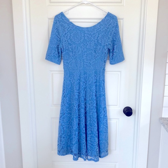 Neesees Dresses Cornflower Blue Lace A-line Dress Size Small - Picture 1 of 3